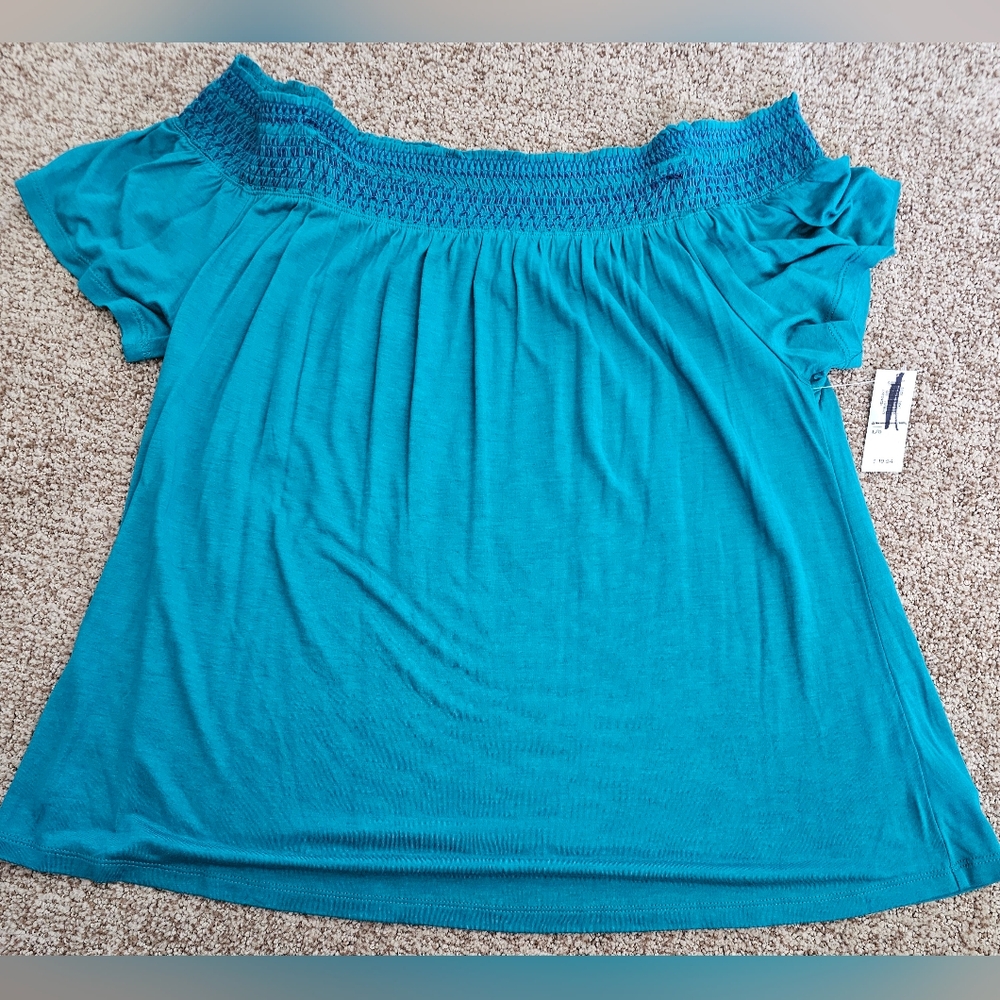 Old Navy Teal Off-Shoulder Top